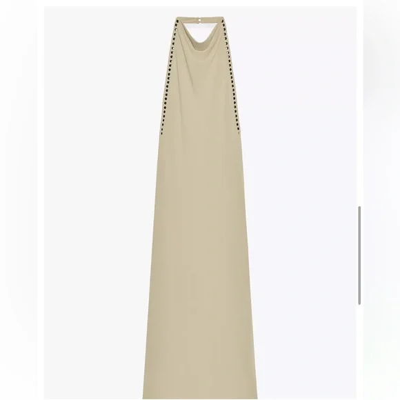 Zara NWT draped studded halter dress  4772/256 - Picture 2 of 7